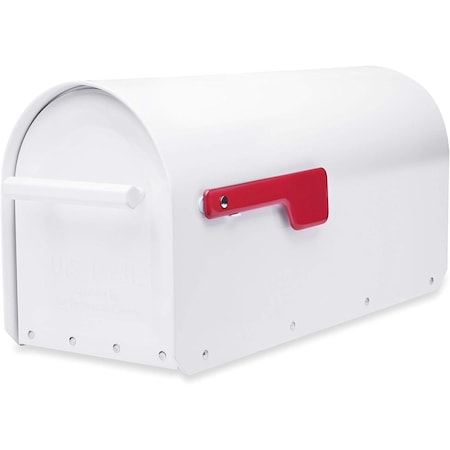 Architectural Mailboxes Mailbox, White, Post Mount, Large 5560W-R-10
